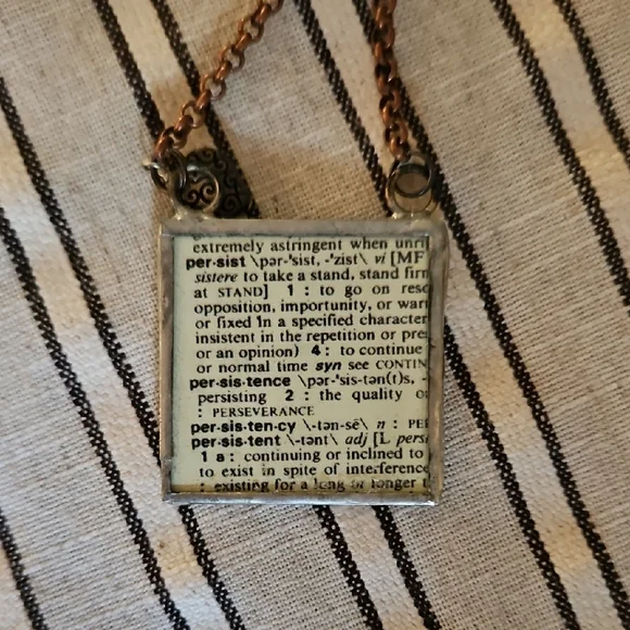 Silver Square Pendant Necklace - Picture 3 of 3